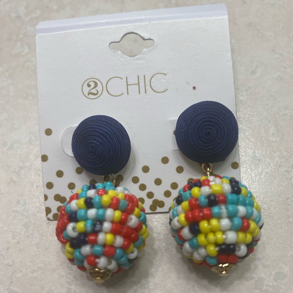 Multi Color Ball Drop Earrings